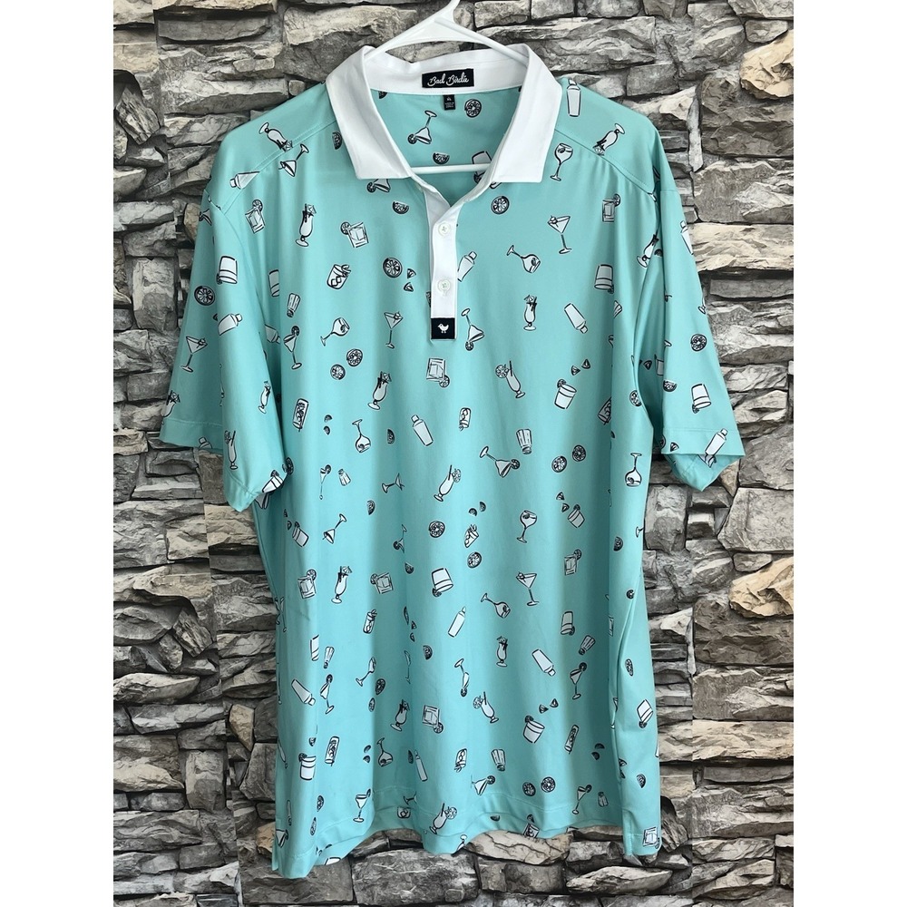 Bad Birdie Men's Green UFC 5 p.m. Somewhere Polo Sz XL